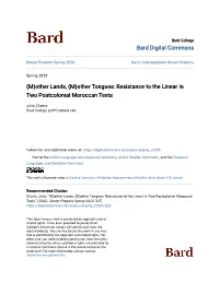 Resistance to the Linear in Two Postcolonial Moroccan Texts