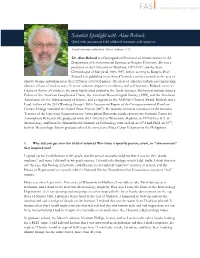 Alan Robock Q&A with Prominent FAS-Affiliated Scientists and Engineers