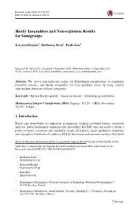 Hardy Inequalities and Non-Explosion Results for Semigroups
