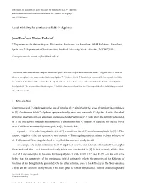 Local Triviality for Continuous Field C∗-Algebras Joan