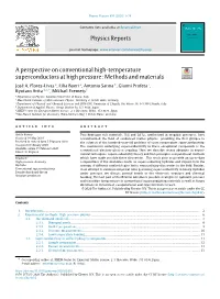 Physics Reports a Perspective on Conventional High