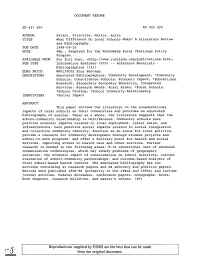 What Difference Do Local Schools Make? a Literature Review and Bibliography. PUB DATE 1998-09-25 NOTE 48P.; Prepared for the Annenberg Rural Challenge Policy Program