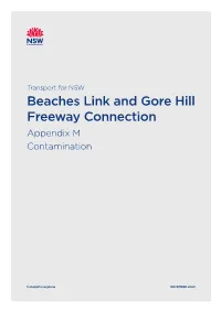 Beaches Link and Gore Hill Freeway Connection Appendix M Contamination