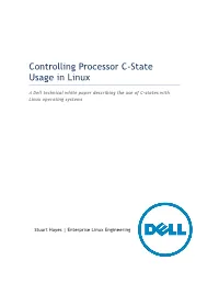 Controlling Processor C-State Usage in Linux
