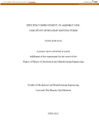 Efficiency Improvement of Assembly Line