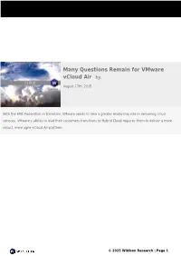 Many Questions Remain for Vmware Vcloud Air