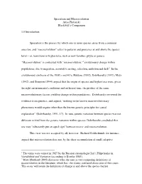 Speciation and Macroevolution Anya Plutynski Blackwell's Companion