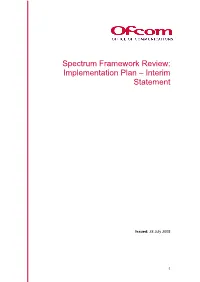 Statement: Spectrum Framework Review