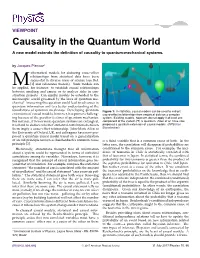 Causality in the Quantum World