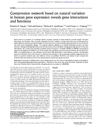 Coexpression Network Based on Natural Variation in Human Gene Expression Reveals Gene Interactions and Functions