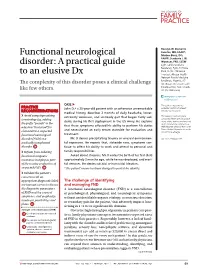 Functional Neurological Disorder: a Practical Guide to an Elusive Dx