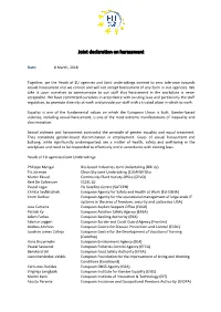 Joint Declaration on Harassment