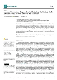 Modern Theoretical Approaches to Modeling the Excited-State Intramolecular Proton Transfer: an Overview
