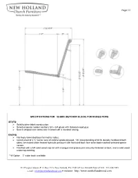 Radius Pew Body Specifications