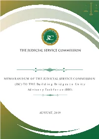 The Judicial Service Commission Memorandum Of