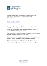 The Psychopathy Checklist Youth Version (PCL:YV): an Investigation Into Its Inter-Rater Reliability