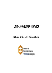 Unit 4. Consumer Behavior