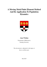 A Moving Mesh Finite Element Method and Its Application to Population Dynamics