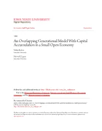 An Overlapping Generational Model with Capital Accumulation in a Small Open Economy Walter Enders Iowa State University