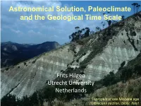 Astronomical Solution, Paleoclimate and the Geological Time Scale