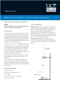 Determination of Vitamin C Concentration by Titration