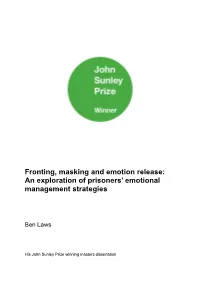Fronting, Masking and Emotion Release: an Exploration of Prisoners' Emotional Management Strategies