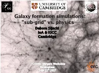 Galaxy Formation Simulations: "Sub-Grid" Vs. Physics