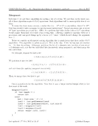 Mergesort, Quicksort Oct