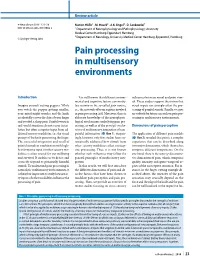 Pain Processing in Multisensory Environments