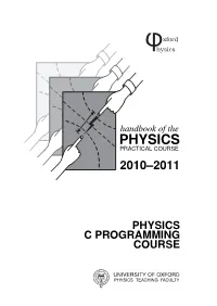 Physics Practical Course 2010–2011
