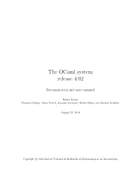 The Ocaml System Release 4.02