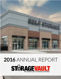 2016 ANNUAL REPORT TABLE of Contents