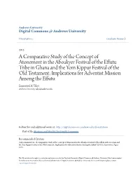 A Comparative Study of the Concept of Atonement in The