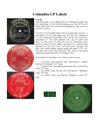 Columbia Labels Took on at Least Three Varieties