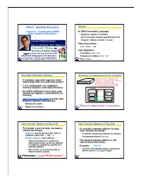 CS61C : Machine Structures •Remember: “Load from Memory”