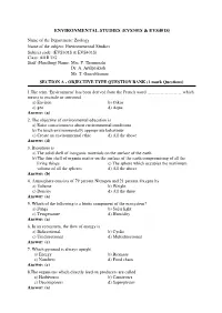 Environmental Studies (Evs301s & Evs401s)