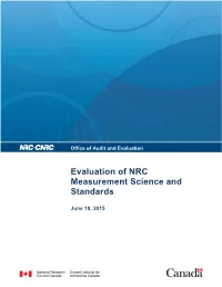 Evaluation of NRC Measurement Science and Standards