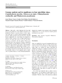 Genome Analysis and Its Significance in Four Unicellular Algae