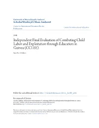 Independent Final Evaluation of Combating Child Labor and Exploitation Through Education in Guinea (CCLEE)