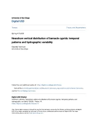 Nearshore Vertical Distribution of Barnacle Cyprids: Temporal Patterns and Hydrographic Variability