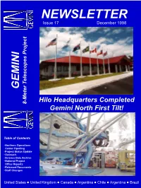 NEWSLETTER Issue 17 December 1998