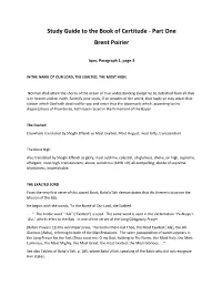 Study Guide to the Book of Certitude - Part One Brent Poirier