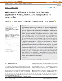 Widespread Hybridization in the Introduced Hog Deer Population of Victoria, Australia, and Its Implications for Conservation