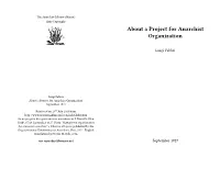 About a Project for Anarchist Organization