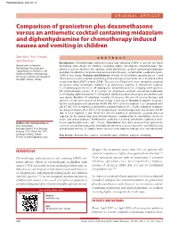Comparison of Granisetron Plus Dexamethasone Versus An