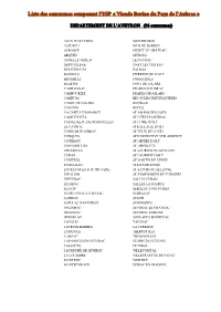Liste Des Communes Composant L'igp « Viande