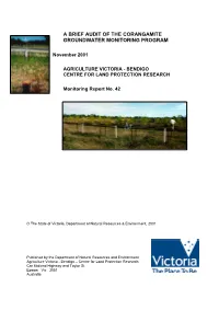 A Brief Audit of the Corangamite Groundwater Monitoring Program