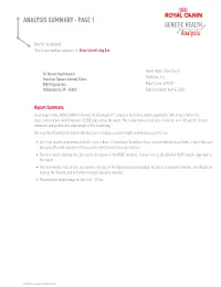 Analysis Summary - Page 1