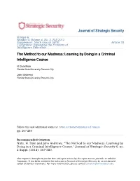 Learning by Doing in a Criminal Intelligence Course