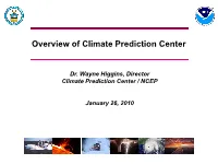 Overview of Climate Prediction Center